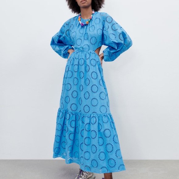 Zara Openwork Embroidered Dress - Picture 2 of 5